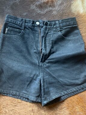 BONGO Black High-Waist Denim Shorts with Zip Fly